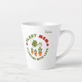 Caneca De Café Latte Planta Mãe Plantando Com Amor Personalizado