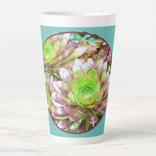 Caneca De Café Latte PLANTAS SUCCULENTES Lata (Frente)