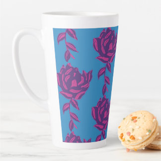 Caneca De Café Latte Pleno Floral