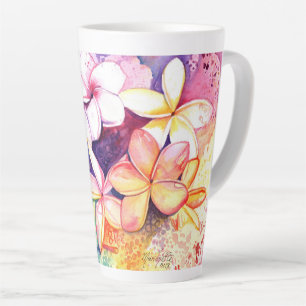 Caneca De Café Latte Plumeria Fun