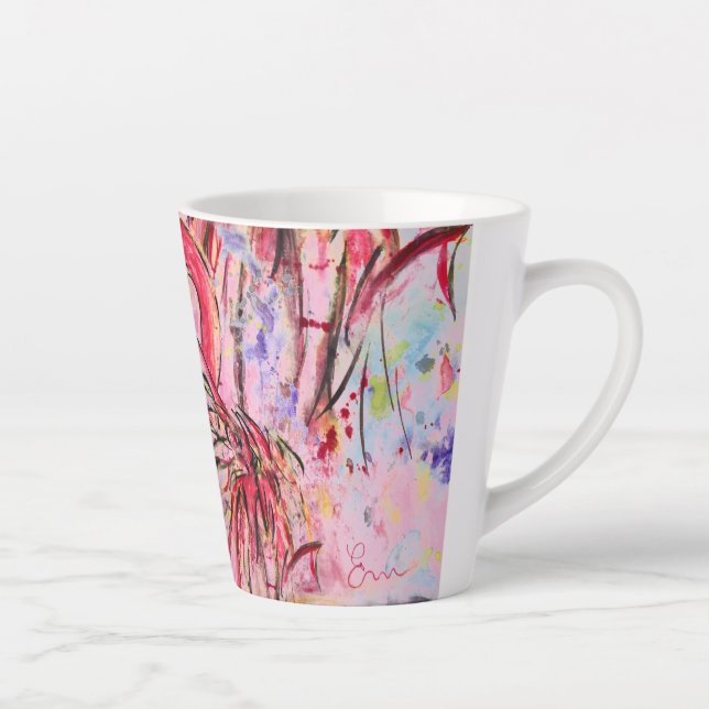 Caneca De Café Latte Plumes au rose (Direita)