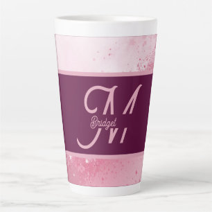 Caneca De Café Latte Pó de Brilho Abstrato Feminino Rosa Menina