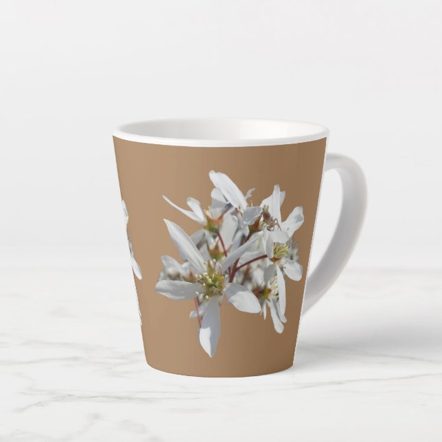 Caneca De Café Latte Pó do Flor de Elevação. Brown Latte Mug (Ângulo direito)
