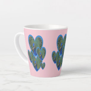 Caneca De Café Latte Poco De Padrões De Coração. BC - Lata Rosa