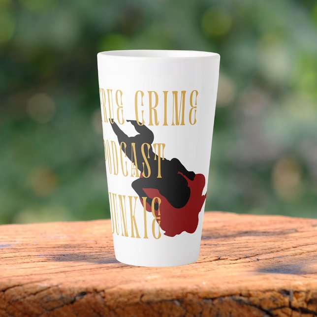 Caneca De Café Latte Podcast do Crime Verdadeiro (Criador carregado)