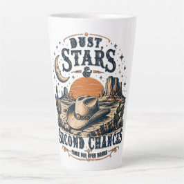 Caneca De Café Latte Poeira Estrelas Segundas Chances Design Western