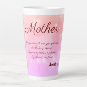 Caneca De Café Latte Poema Mãe Personalizado Bonito