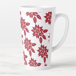 Caneca De Café Latte Poinsettia (vermelha)