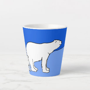 Caneca De Café Latte Polar Bear Mãe e Pintura em Cubo - Arte Selvagem