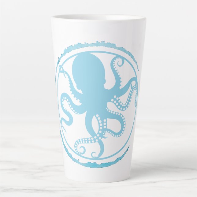 Caneca De Café Latte Polvo Azul Costeiro 2 (Frente)
