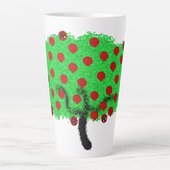 Caneca De Café Latte Pomegranato Tu B'Shvat ט ו ב ש ב ט Shavuot (Frente)