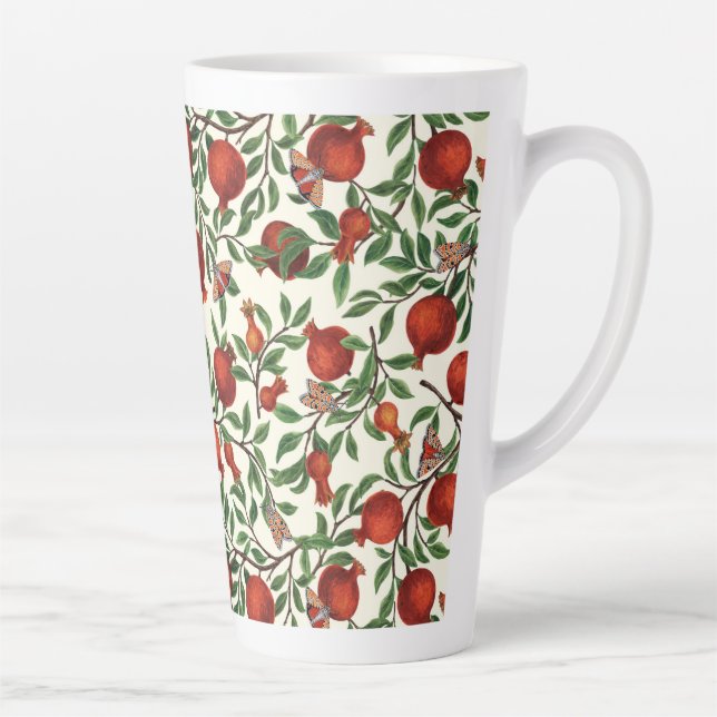 Caneca De Café Latte Pomegranatos e Bella Moths em branco (Direita)