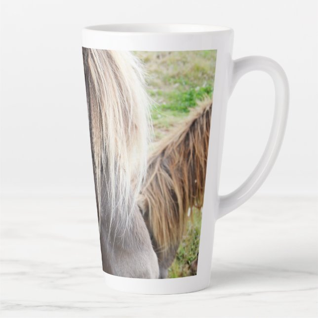 Caneca De Café Latte Pôneo Shetland Colorido de Tan, (Direita)
