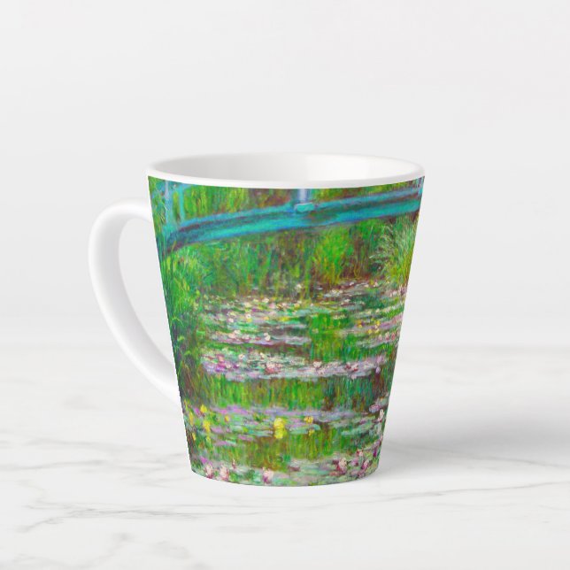 Caneca De Café Latte Ponte Monet Japonesa e Lírios de Água (Ângulo esquerdo)