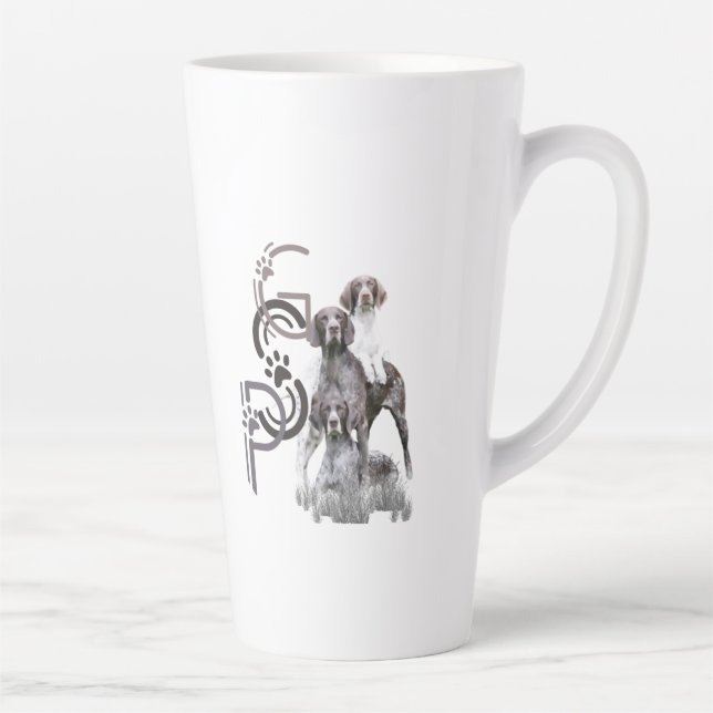Caneca De Café Latte Ponteiro alemão abreviado SPG (Direita)