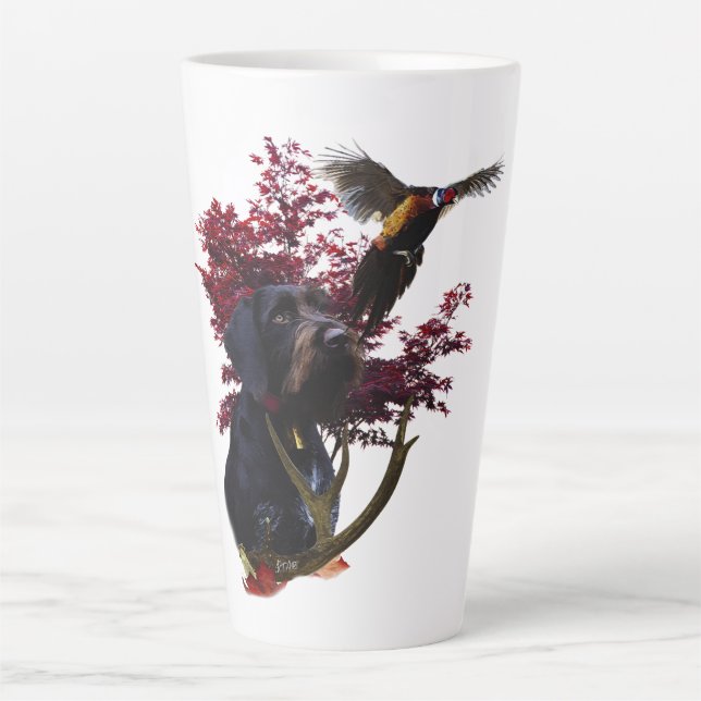 Caneca De Café Latte Ponteiro alemão Wirehaired (Frente)