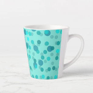 Caneca De Café Latte Pontos aqua, turquesa e espuma do mar