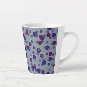 Caneca De Café Latte Pontos de Frutas Vermelhas, Violeta e Roxo
