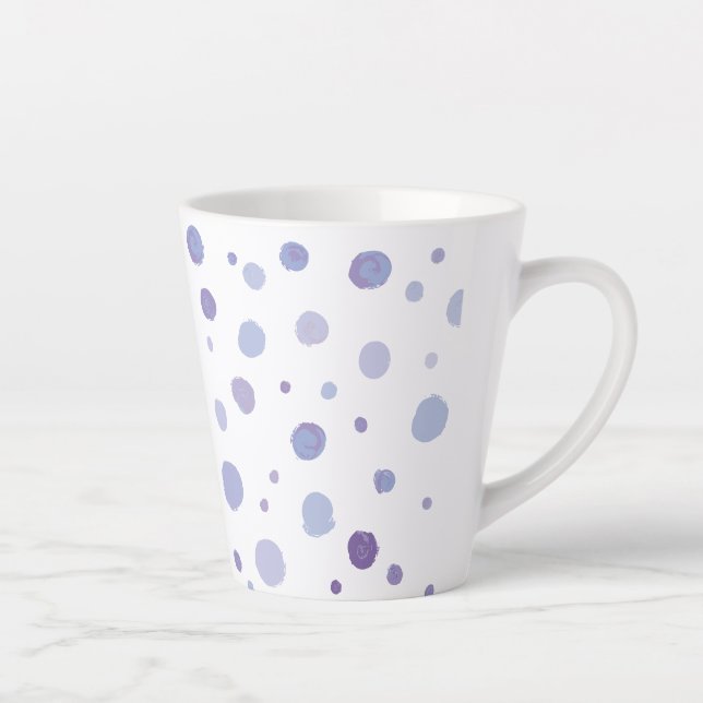 Caneca De Café Latte pontos pintados à mão (Direita)