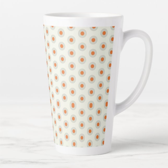 Caneca De Café Latte Pontos polka cinza com centro amarelo pp3 (Direita)