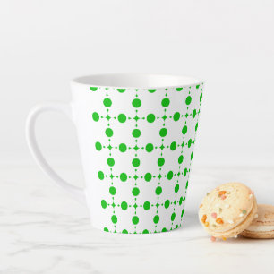Caneca De Café Latte Pontos Verde Polca, Padrão de Pontos Polca, Pontos