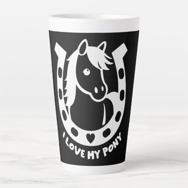 Caneca De Café Latte Pony Club Rider (Frente)