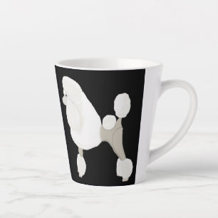 Caneca De Café Latte Poodle Branco de Exposição