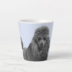 Caneca De Café Latte Poodle Painting Miniature Toy Black