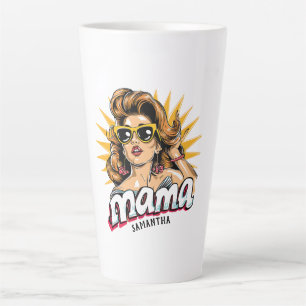 Caneca De Café Latte Pop da Mãe Personalizada Arte 1