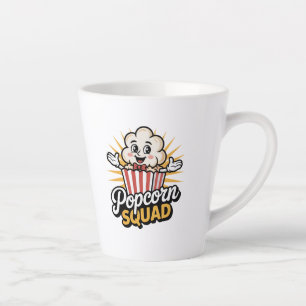 Caneca De Café Latte Popcorn Squad