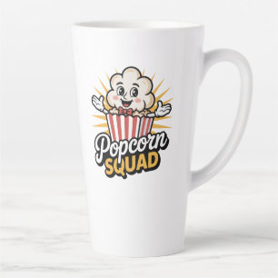 Caneca De Café Latte Popcorn Squad