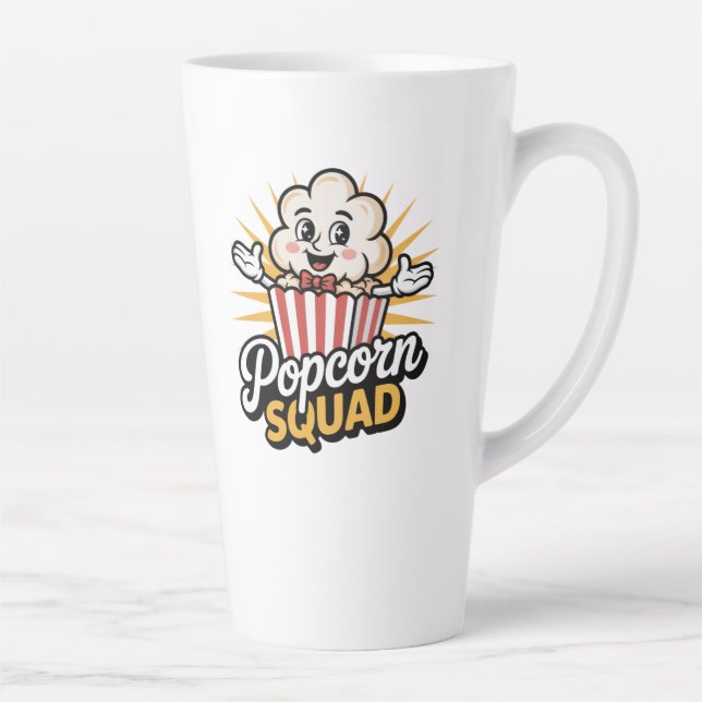 Caneca De Café Latte Popcorn Squad (Direita)