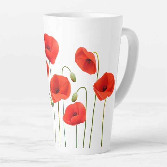 Caneca De Café Latte Poppies (Ângulo direito)