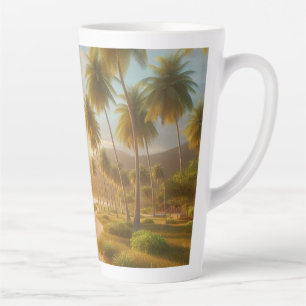 Caneca De Café Latte pôr do sol Caribe/tropical/praia havaiana