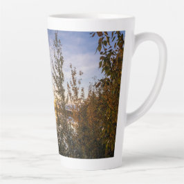 Caneca De Café Latte Pôr do sol de outono