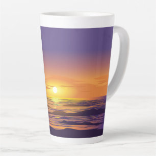 Caneca De Café Latte pôr do sol dramático