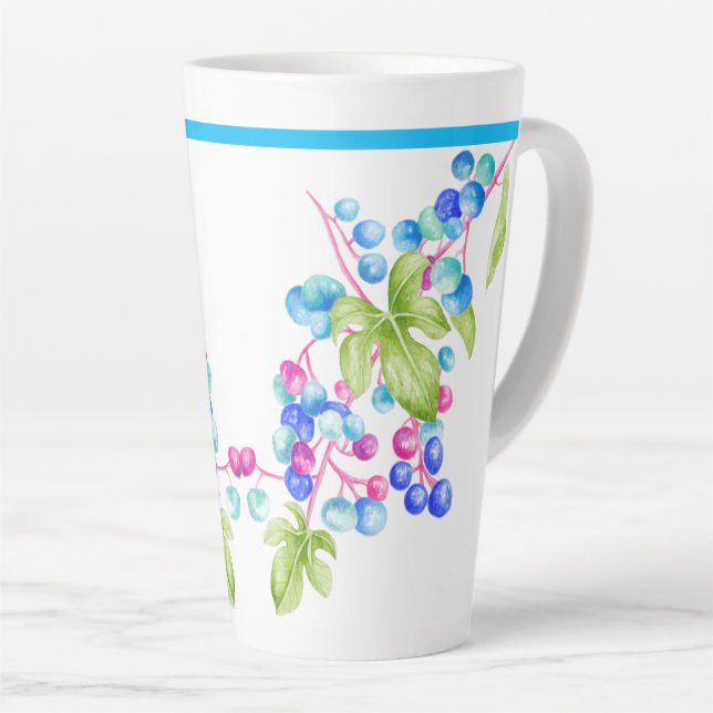 Caneca De Café Latte Porcelana Berries em uma Lata Grande (Ângulo direito)