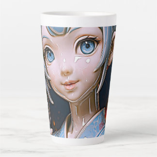 Caneca De Café Latte Porcelana Waifu do Festival das Lanternas
