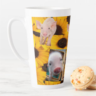 Caneca De Café Latte Porcos Sunflower Latte Mug