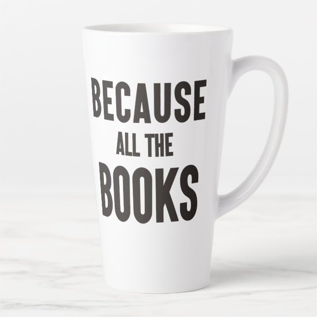 Caneca De Café Latte Porque Todos Os Livros (Direita)