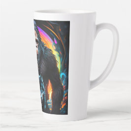 Caneca De Café Latte Portal Colorido do Lobo Bigfoot