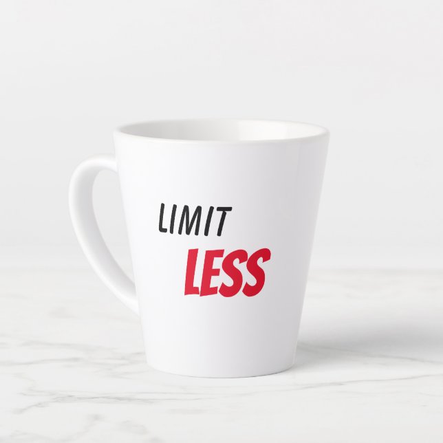 Caneca De Café Latte Positividade ilimitada e inspiradora foco atitude (Ângulo esquerdo)
