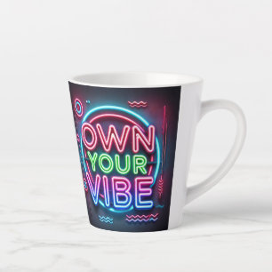 Caneca De Café Latte Possuir a sua tampa - Neon Latte Mug