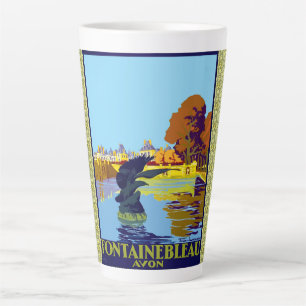 Caneca De Café Latte Poster de viagens francês Fontainebleau Avon