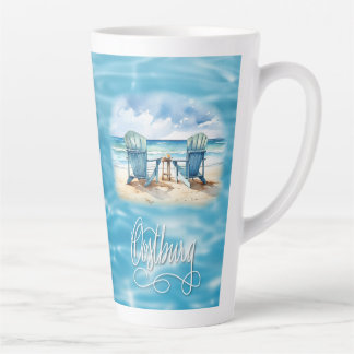 Caneca De Café Latte Praia de Oostburg (diário correspondente disponíve