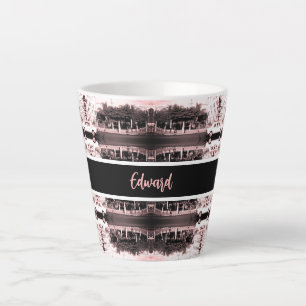 Caneca De Café Latte Prédio de carros vintage Argélia Argel