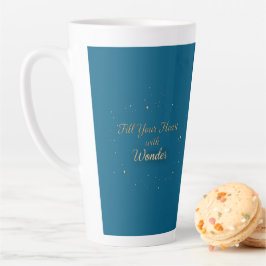 Caneca De Café Latte Preencha Seu Coração Com Maravilha Elegante Natal