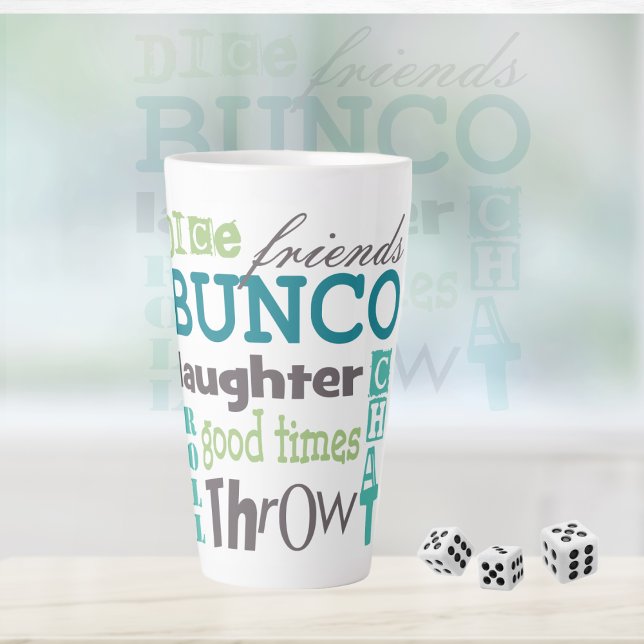 Caneca De Café Latte Prêmio Bunco Player (Bunco Mug for your favorite coffee or tea.)