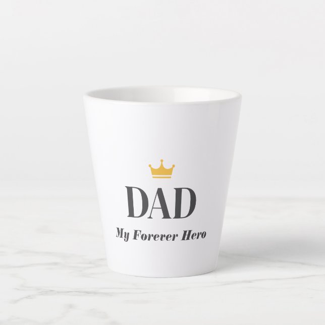 Caneca De Café Latte Presente com Nome Personalizado para o Pai  (Frente)