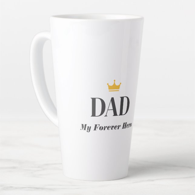 Caneca De Café Latte Presente com Nome Personalizado para o Pai  (Ângulo esquerdo)